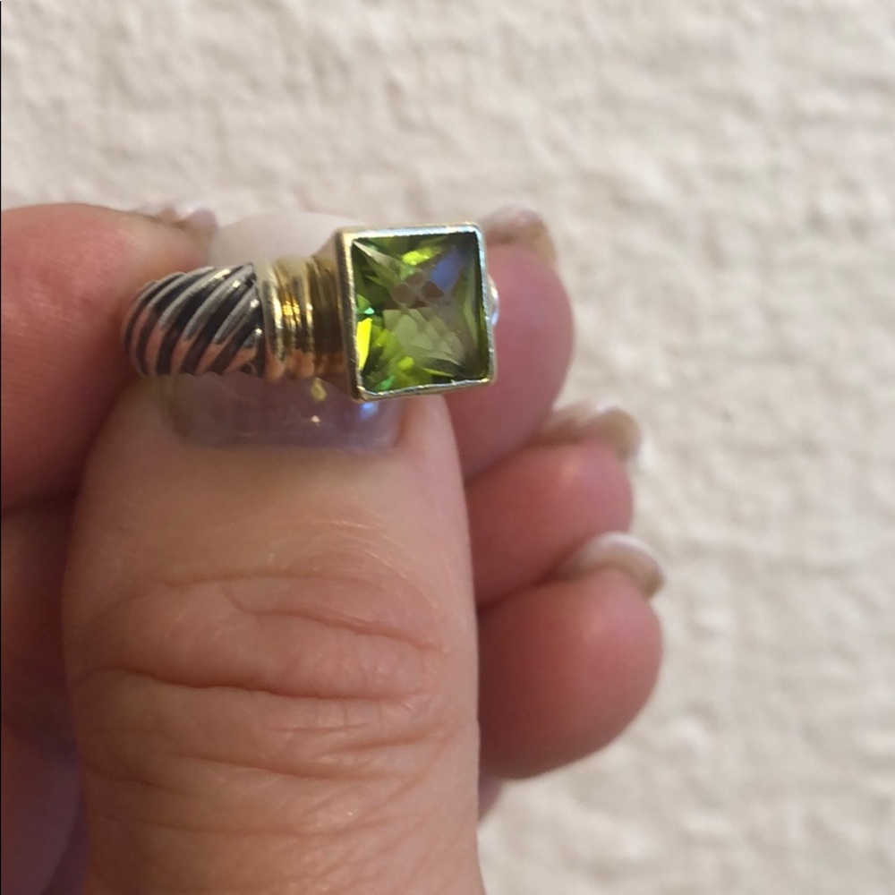 David Yurman Peridot gold silver ring - Picture 4 of 5